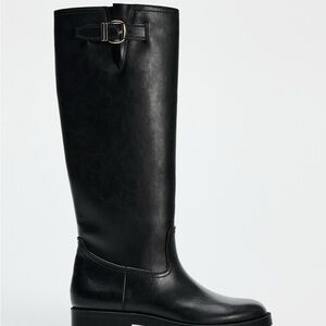 Zara tall buckled knee high boots NWT / 41